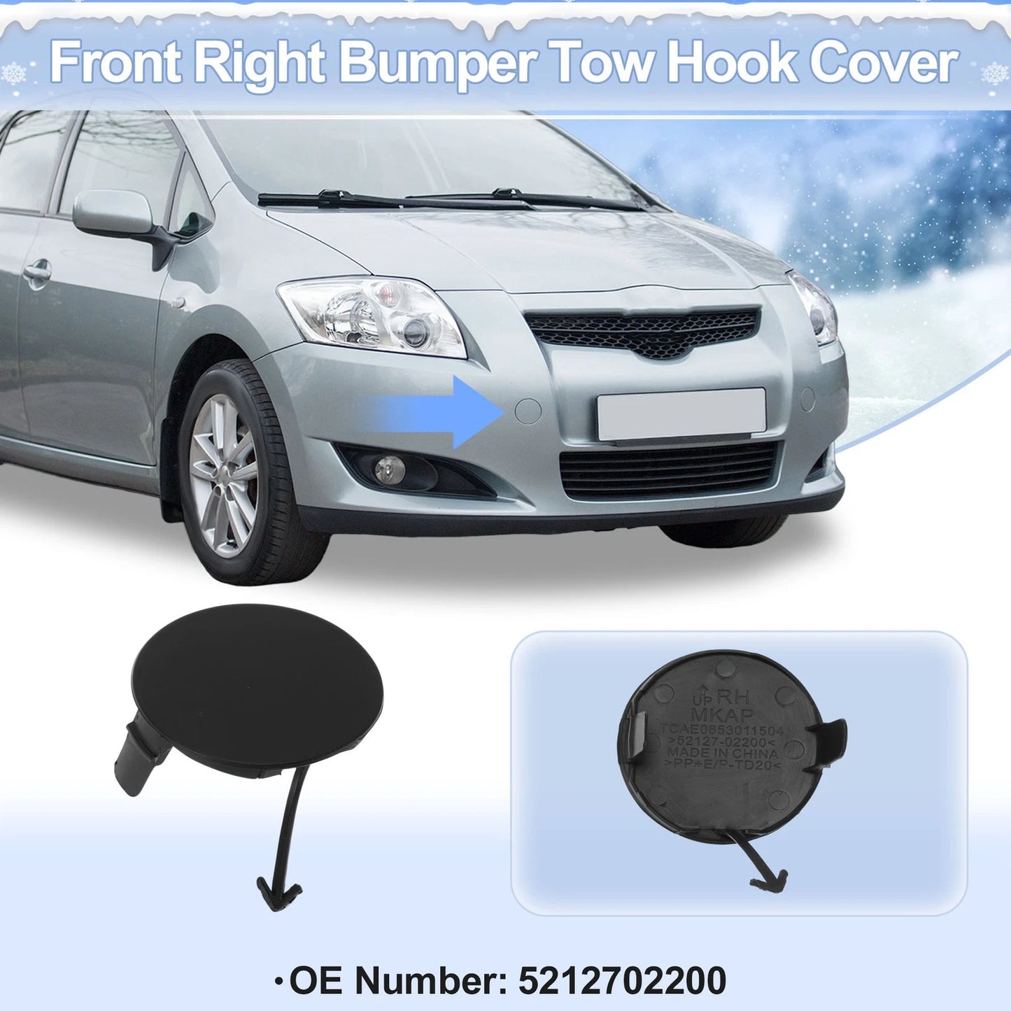 Right Front Tow Hook Cover for Toyota Prius (2017-2022)