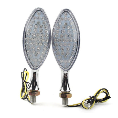 2 x Universal Motorcycle Chrome LED Turn Signal Indicators for Make & Model