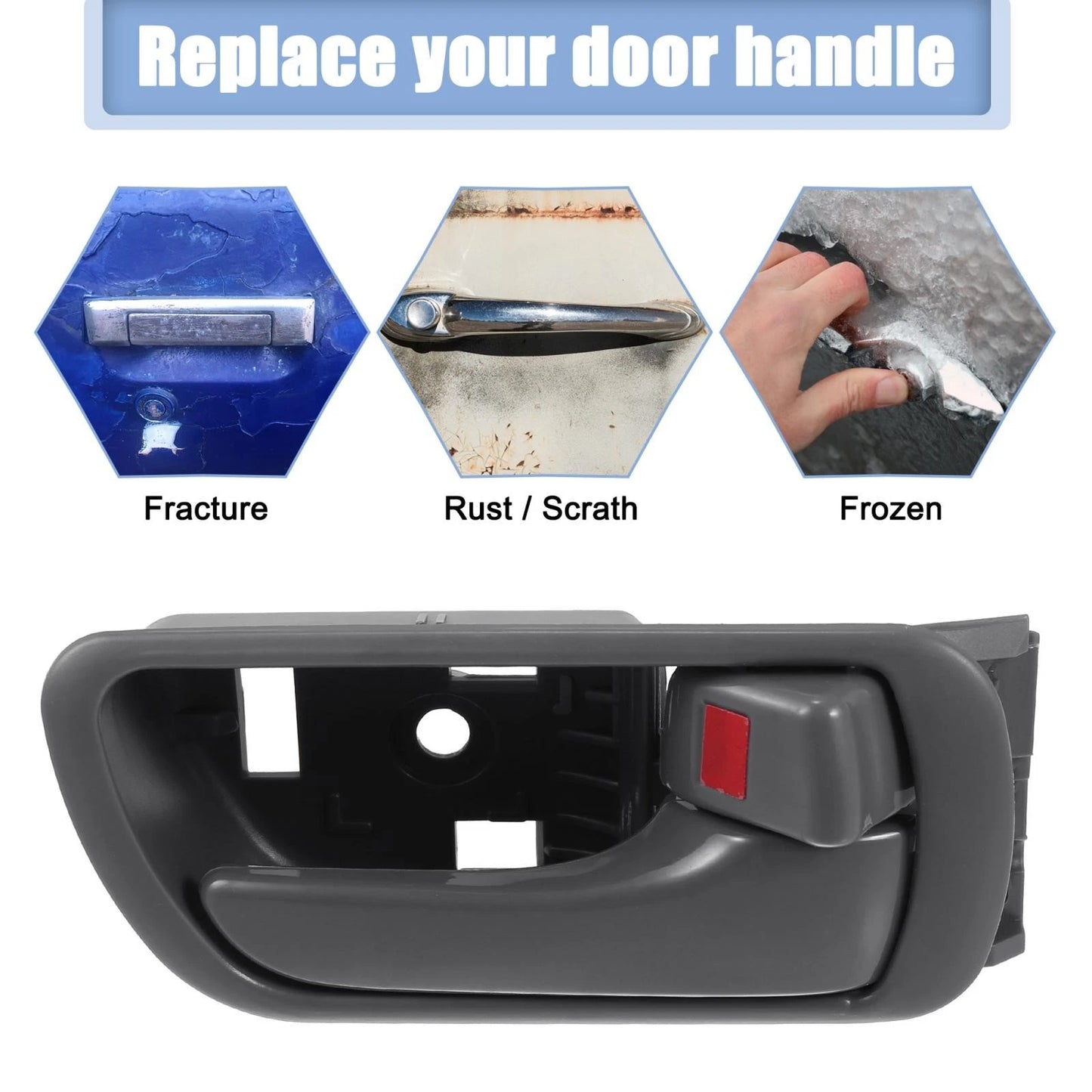 Right Front or Rear Inner Door Handle for Toyota Camry (2002-2006) Gray