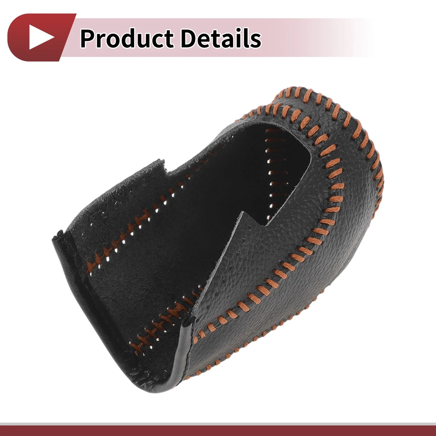Car Gear Shift Knob Cover for Honda Fit (2021-2023) Brown Faux Leather