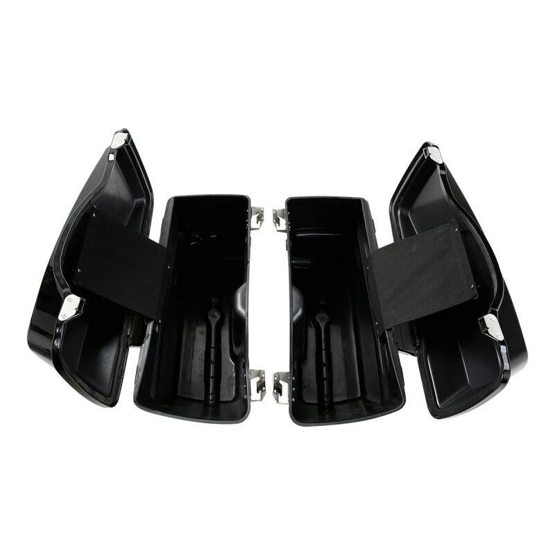 Saddlebags Saddle Bag with Black Softail Brackets for Harley Fatboy
