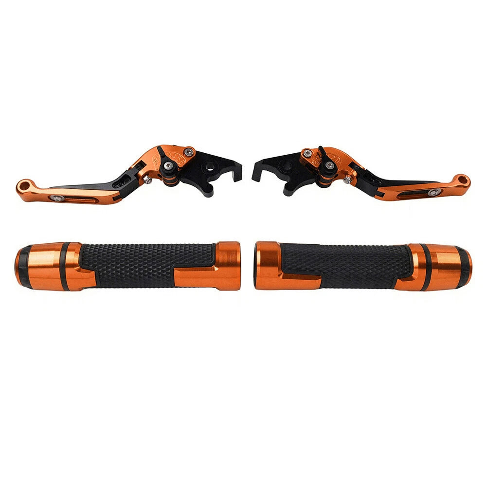 Orange Extendable Brake Clutch Lever Grip Set for Yamaha MT-15 XSR155 (2019-2023)