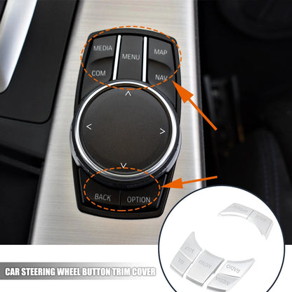 5 Pcs Multi-media Button Covers for BMW 1 2 3 5 Series X1 X3 X5 (2000-2023)