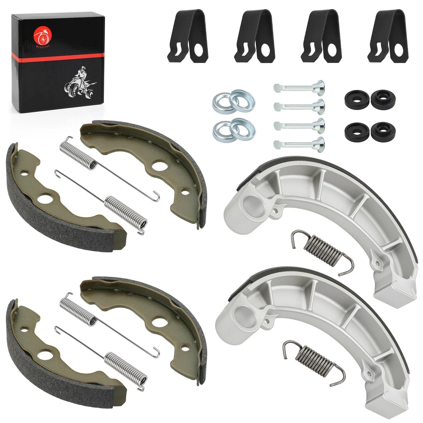 Front & Rear Brake Shoes Kit for Honda Rancher 400 TRX400FA/FGA (2004–2007)