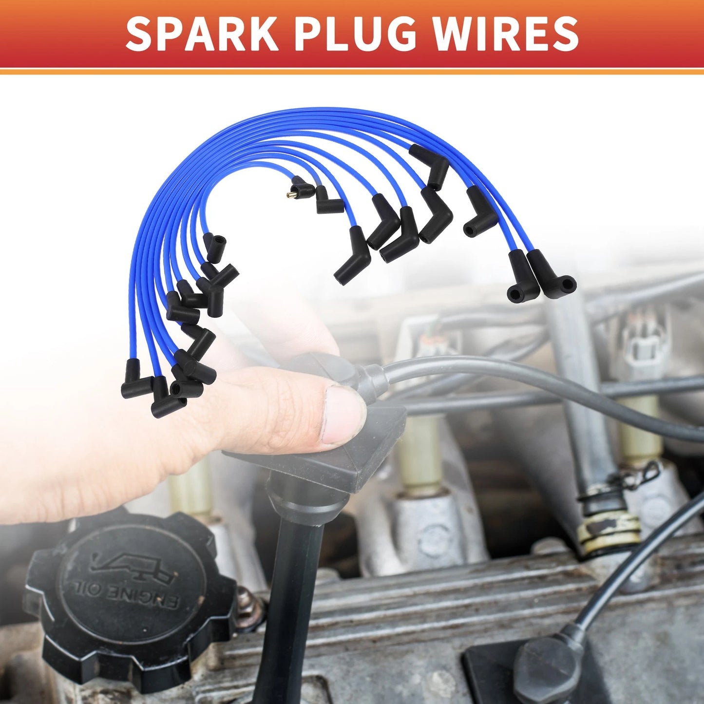10 x Spark Plug Wire Ignition Coil Cables for Ford F-150 (1979-1995)