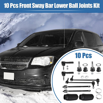 10 x Car Front Inner Outer Tie Rod End Links for Chrysler Voyager (2001-2003)