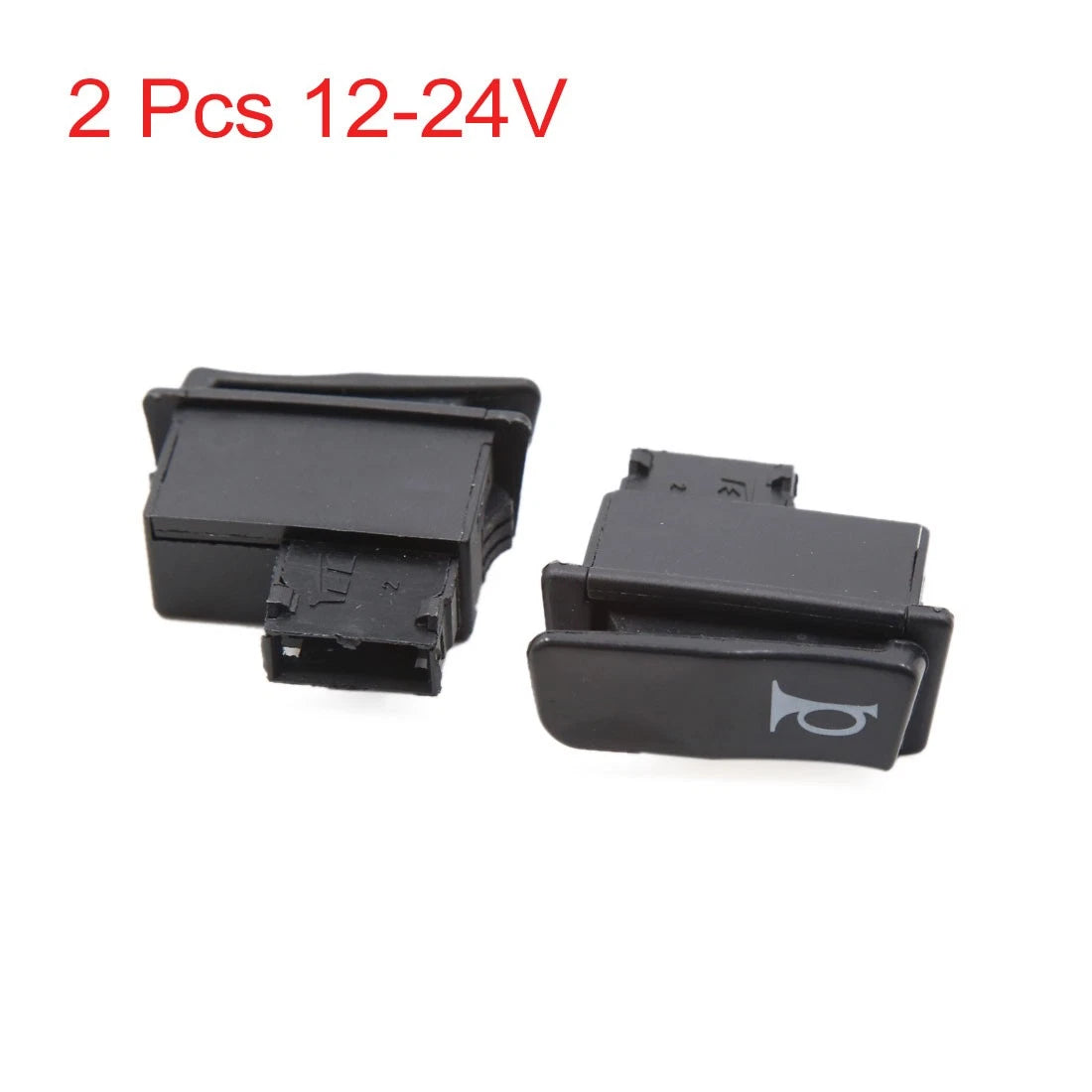 2 x Black 2-Terminal 12-24V Motorcycle Horn Push Button for GY6125