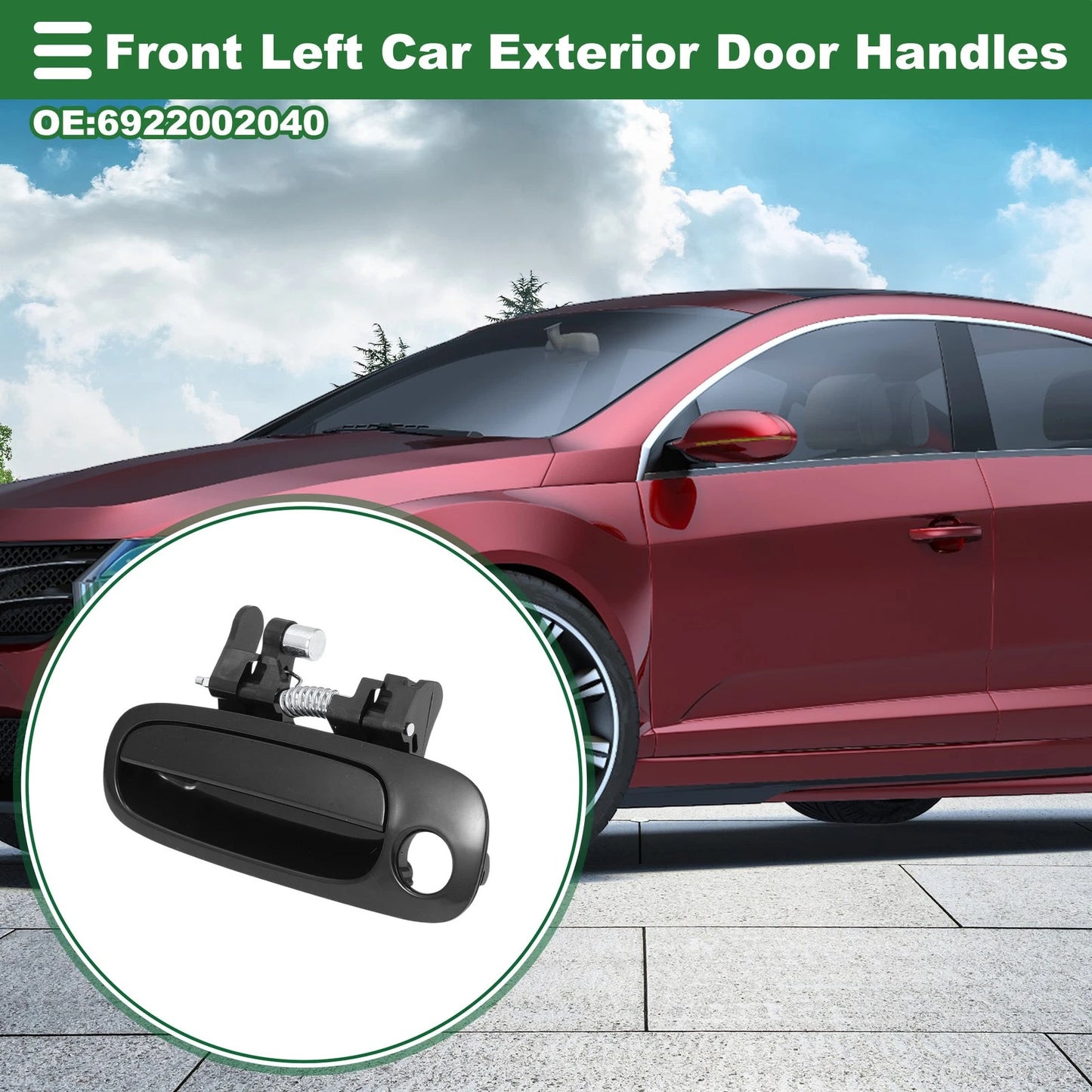 Front Left Exterior Door Handle for Toyota Corolla (1998-2002) Black