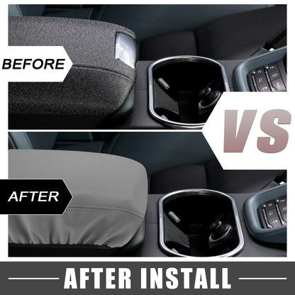 Arm Rest Box Cover for Subaru Forester (2019-2023) Faux Leather Gray