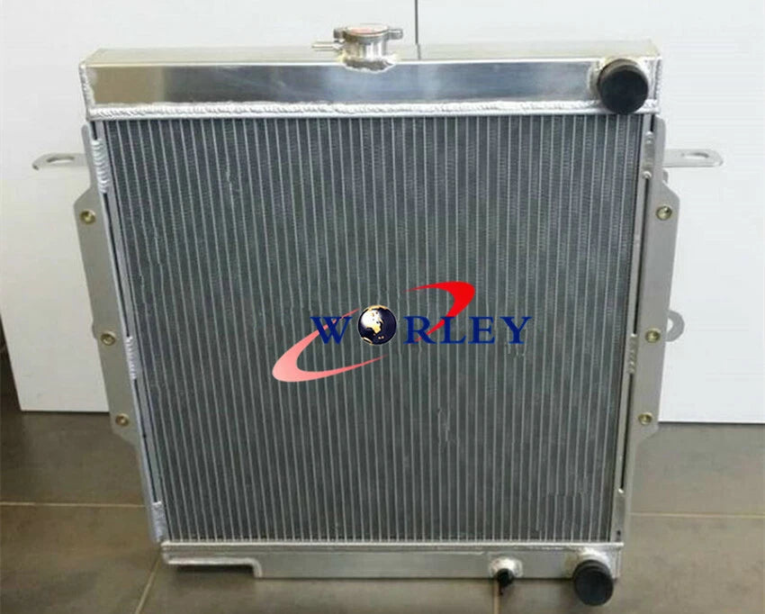 Aluminum Radiator + Blue Hose for Toyota Land Cruiser 75 Series (1985-1990)