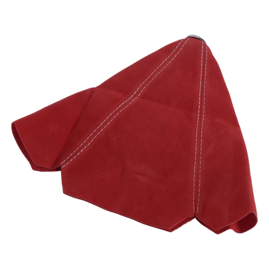 Universal White Stitch Red Suede Leather Shift Knob Boot Cover for Car
