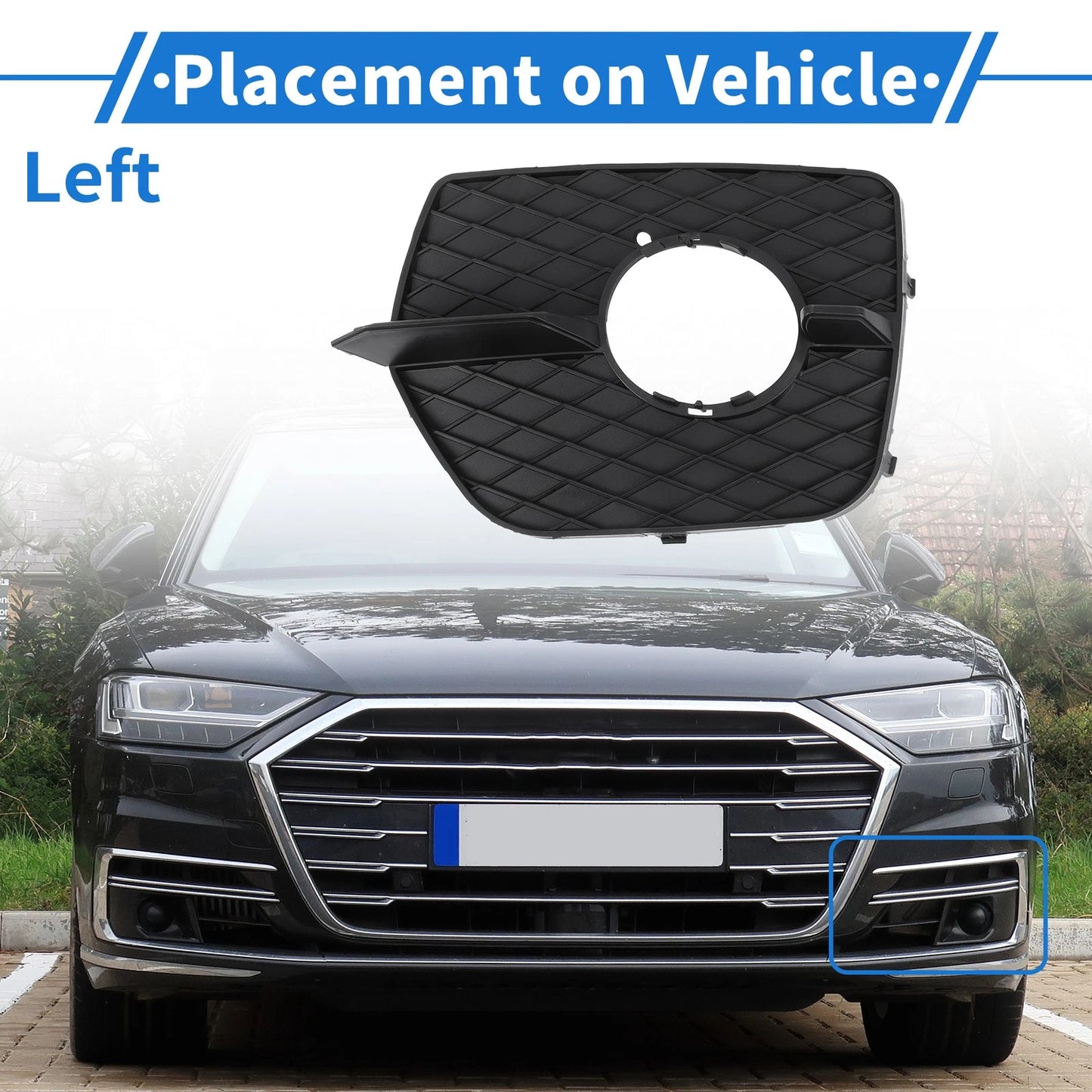 Front Left Fog Light Grill for BMW X6 2008-2014 (1 x Black)