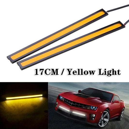 2 x 12V Amber DRL COB LED Strip Lights for Camping Caravan Boat Car Waterproof