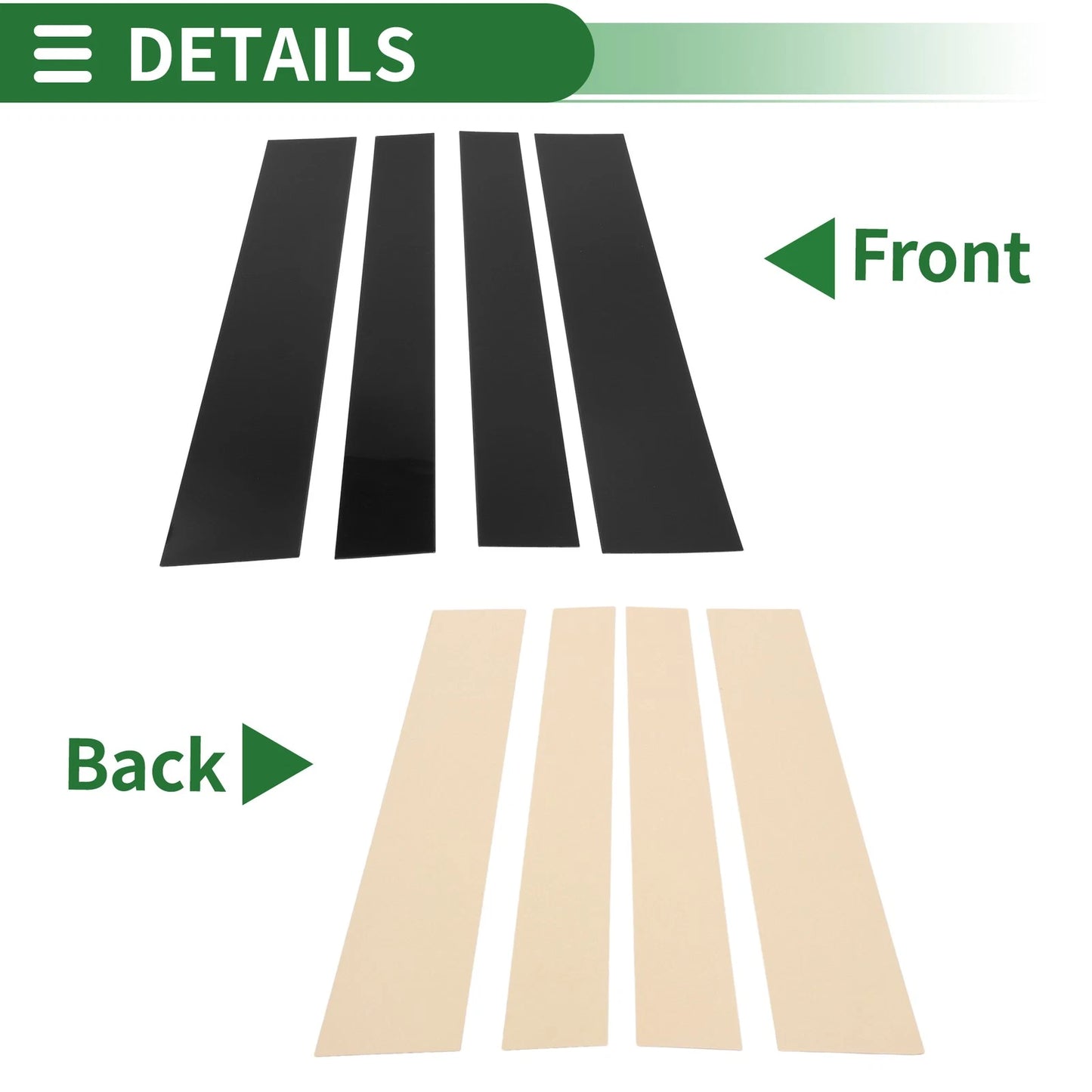 4 Pcs Door Pillar Window Trim for Toyota Tundra (2007-2013) Black