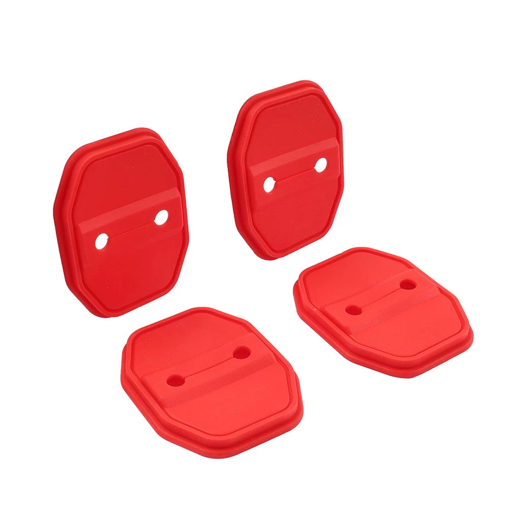4 x Red Car Door Lock Protective Covers for BMW F40 F45 G20, Benz C-Class, Maserati