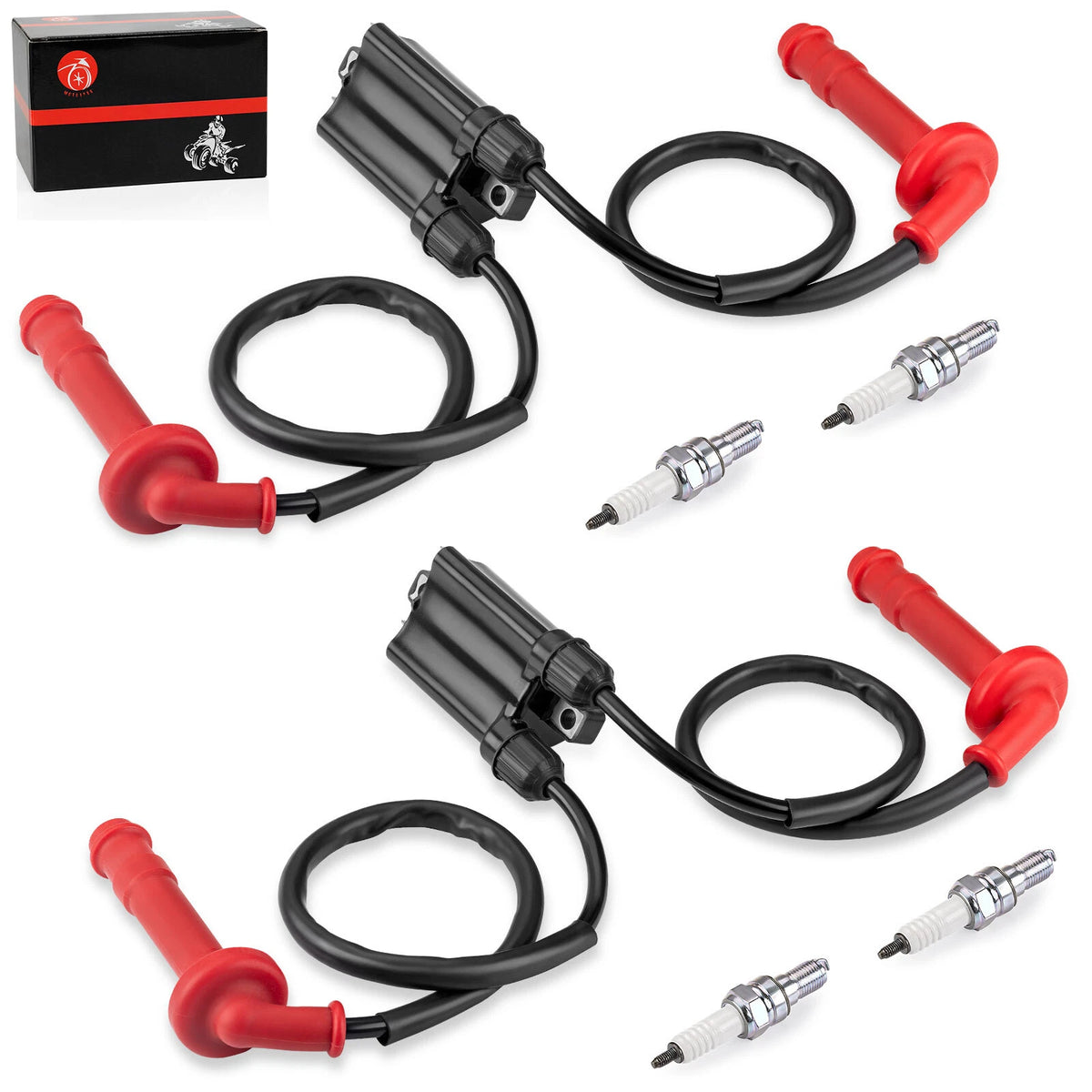 2 x Ignition Coil & Spark Plug for Honda CBR600F3 CBR600F2 CBR600SJR (1991–1998)