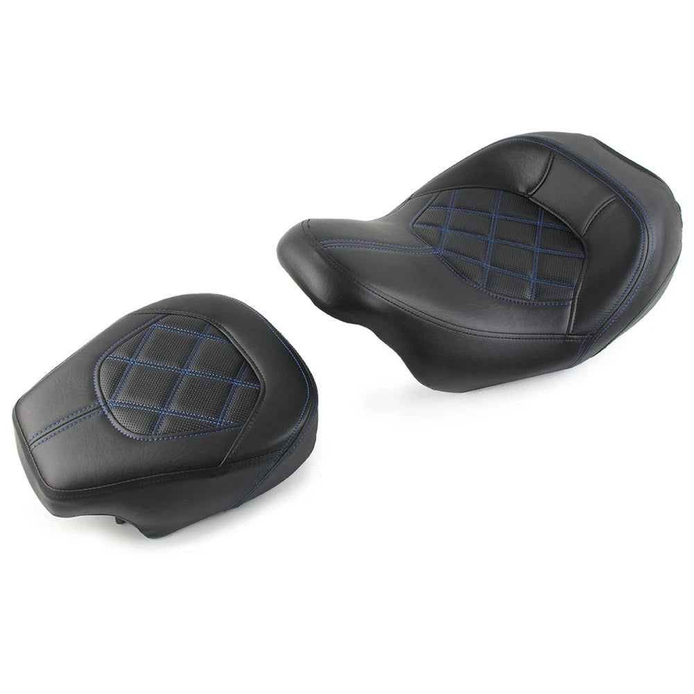 Blue Driver Passenger Seat for Harley Touring CVO Road Street Glide (2009-2023)