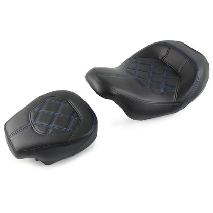 Blue Driver Passenger Seat for Harley Touring CVO Road Street Glide (2009-2023)