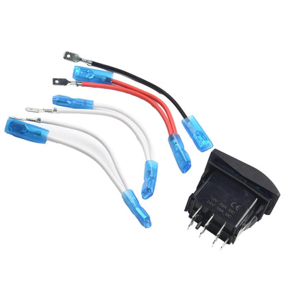 Rocker Switch / 12V/20A 24V/10A / 4952.524mm Blue LED Light for DPDT