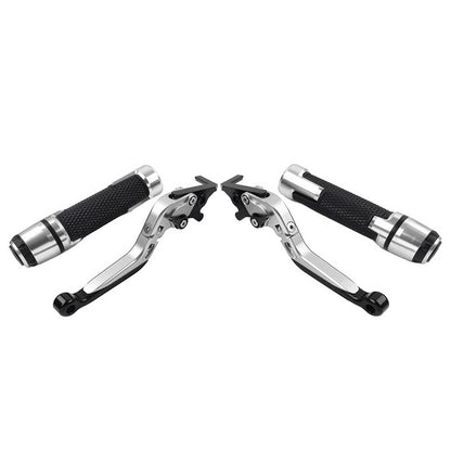 Silver Extendable Brake Clutch Lever Grip Set for Street Twin (2016-2023)