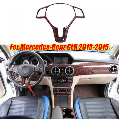 Agate Wood Grain Steering Wheel Control Frame for Mercedes GLK (2013–2015)