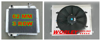 3 Row Aluminum Radiator & Fan Shroud for Land Cruiser BJ42 BJ45 BJ46 (1984-1990)