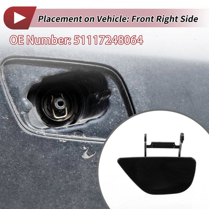 Front Right Washer Nozzle Cover for BMW 535i GT (2010-2017) Black