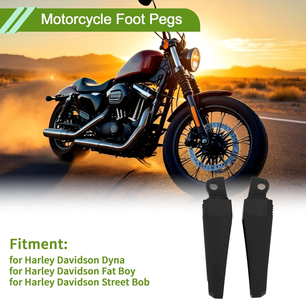 Foot Pegs / 1 pair / Aluminum Alloy Black for Harley Davidson Dyna Motorcycle