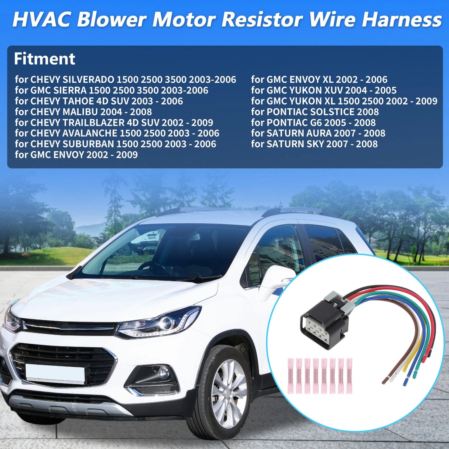 HVAC Blower Motor Resistor Wire Harness for Chevy GMC