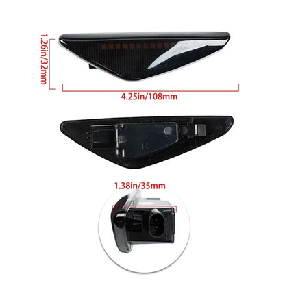 Smoked LED Fender Side Marker Lights for BMW X3 X5 X6 (2004-2023)