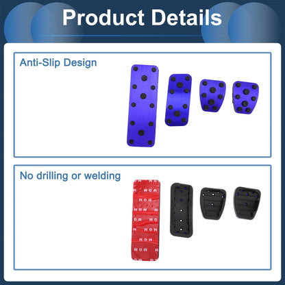 4 x Foot Accelerator Pedal Covers for Subaru Forester (2003-2005) Blue