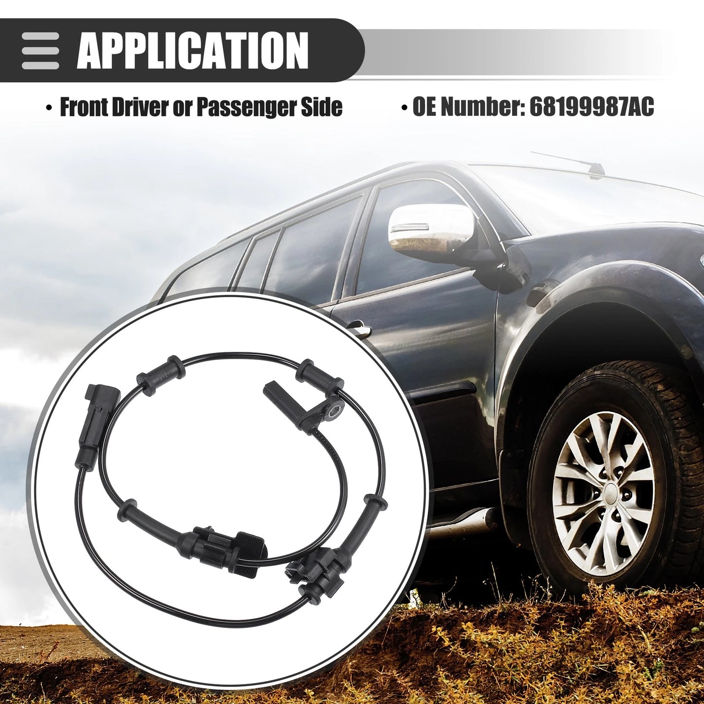 ABS Wheel Speed Sensor for Chrysler 300 (2015-2020) Black