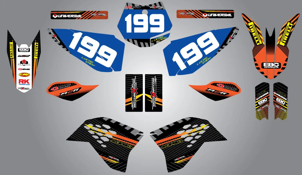 Custom Graphic Kit Factory Style for KTM 65 (2009-2015)