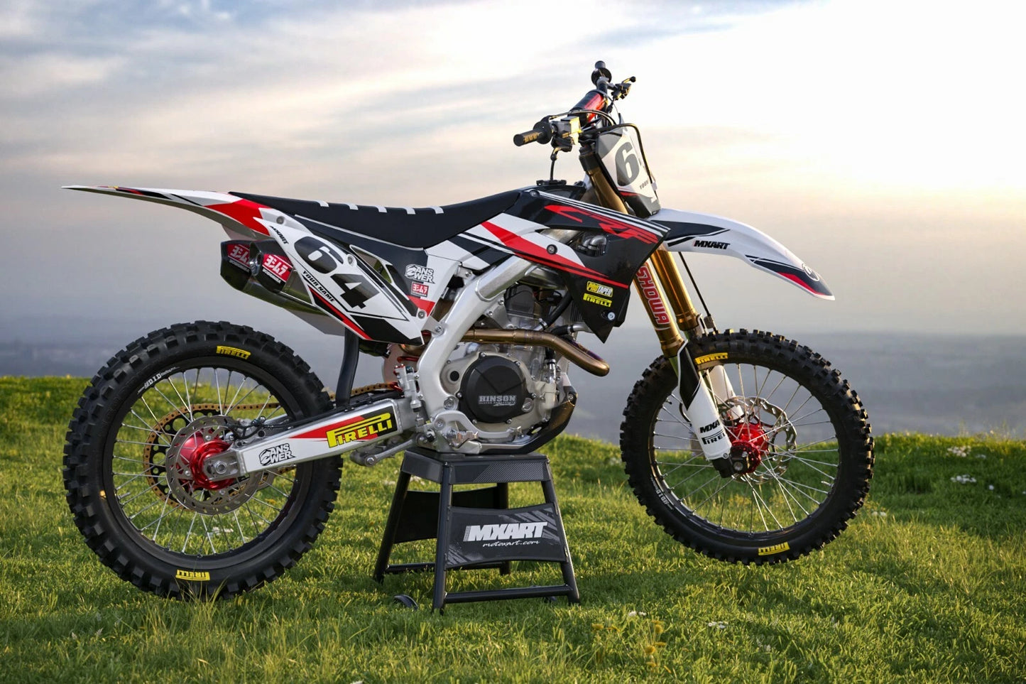 Custom Graphics Kit EURO RED STYLE Honda CRF 50 Decals