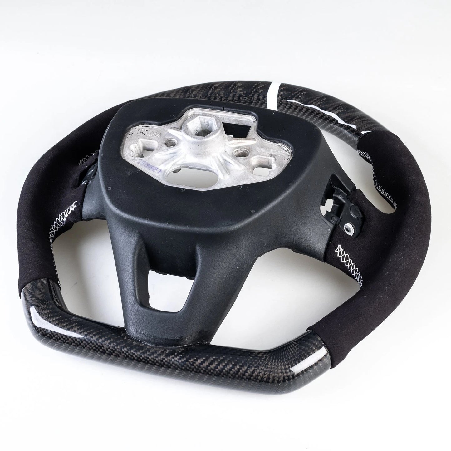 Steering Wheel Carbon Flat Bottom Suede for Ford Focus Kuga (2020-2023)