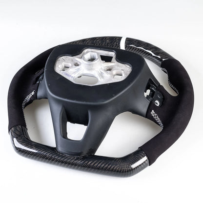 Steering Wheel Carbon Flat Bottom Suede for Ford Focus Kuga (2020-2023)