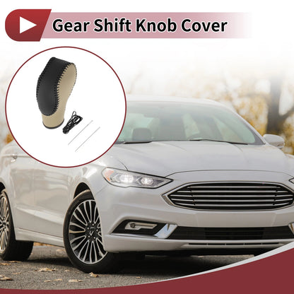 Car Gear Shift Knob Cover for Ford Fusion (2013-2016) - Beige & Black