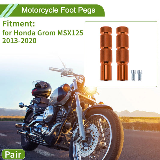 Foot Pegs / 2 x Front / Aluminum Orange for Honda Grom MSX125