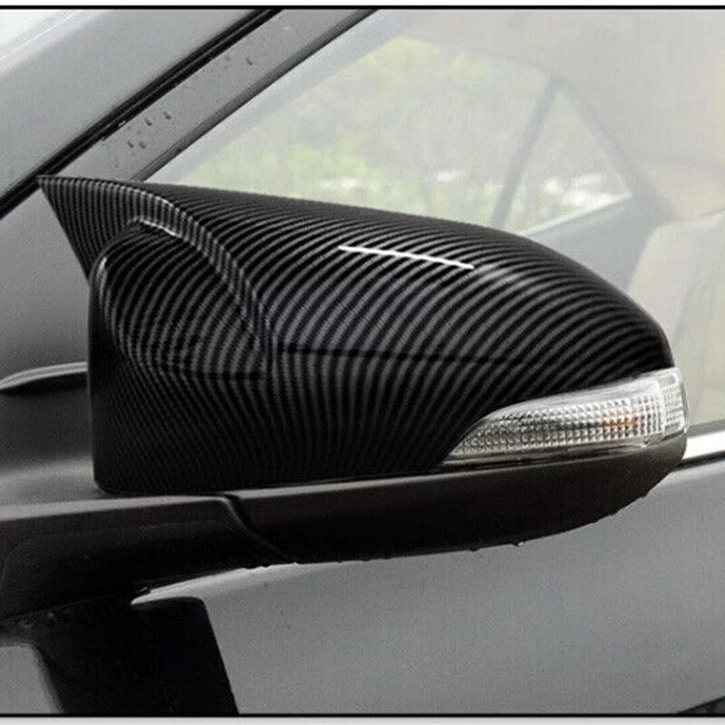 Carbon Look Rear View Mirror Cover Trim for Toyota Corolla (2014-2019) 2 x