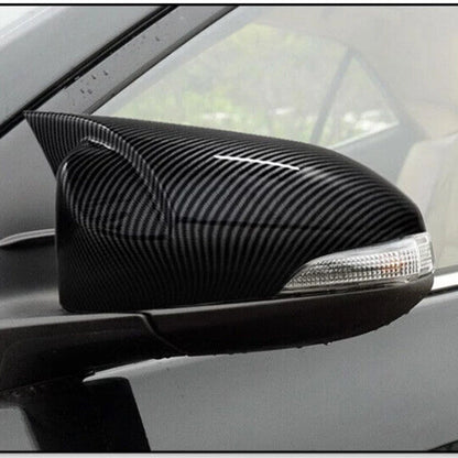 Carbon Look Rear View Mirror Cover Trim for Toyota Corolla (2014-2019) 2 x