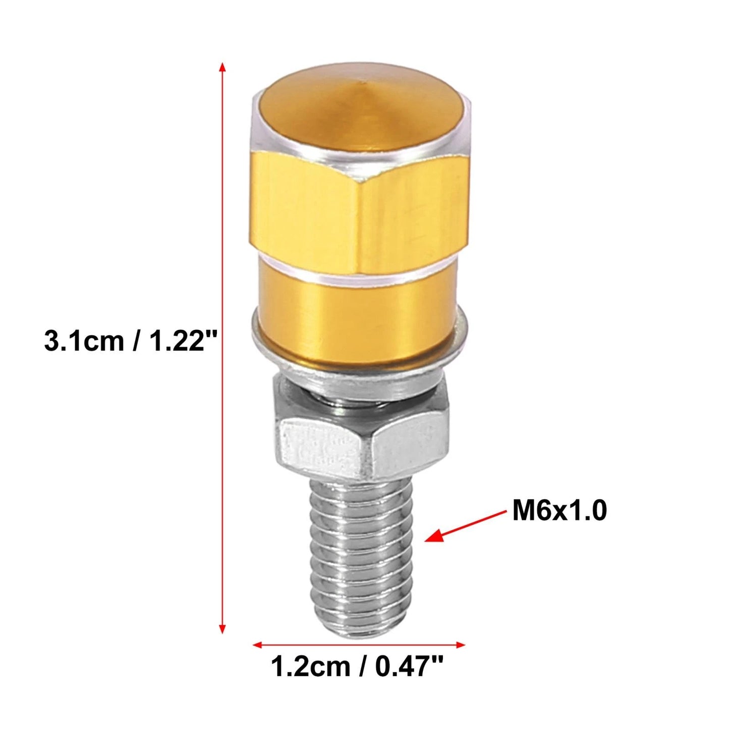 Bolts / 4pcs / License Plate Bolts Aluminum Alloy Gold Tone for Make Model