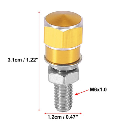 Bolts / 4pcs / License Plate Bolts Aluminum Alloy Gold Tone for Make Model