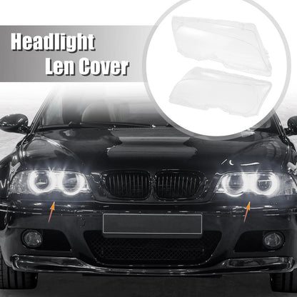 1 Pair Car Front Headlight Lens Cover for BMW E46 (1998-2002)