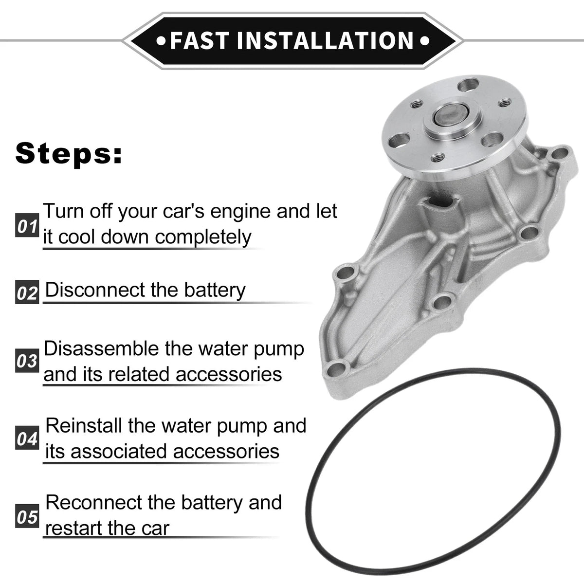 Water Pump for Acura TSX (2009-2014) for Honda Accord (2008-2012)