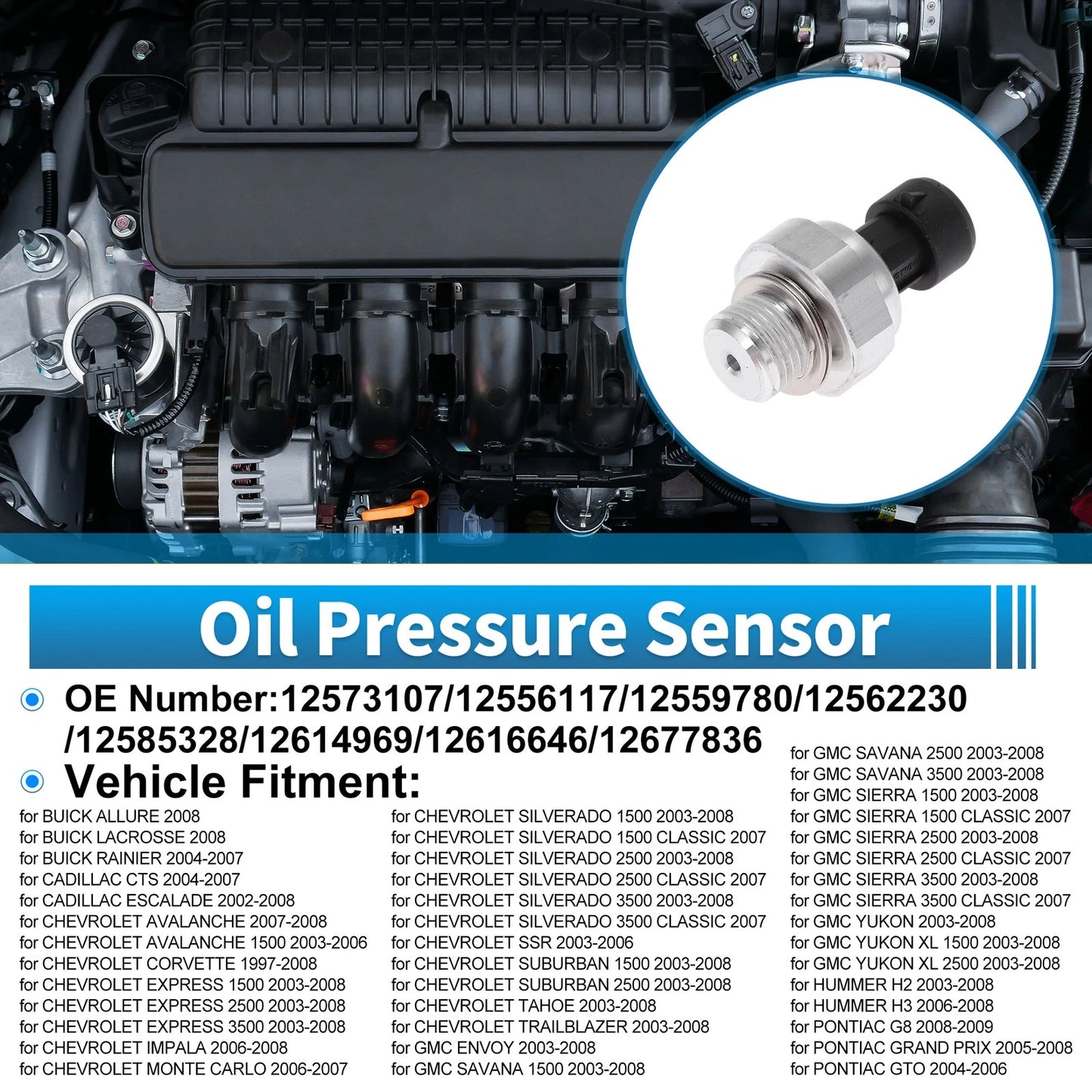 Engine Oil Pressure Sensor for BUICK ALLURE (2008–2008)