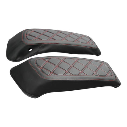 Red Stitching Saddlebag Lid Covers for Harley Electra Street Glide (2014-2023)