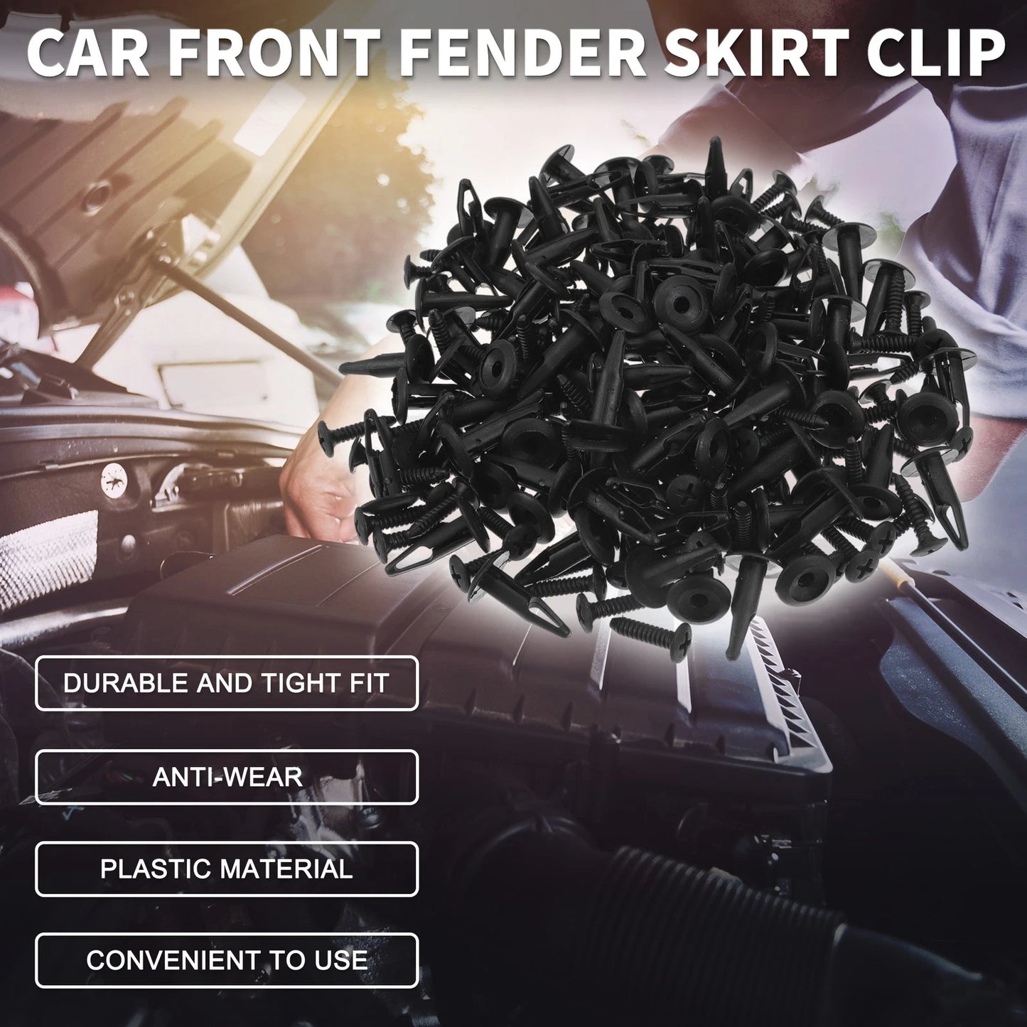 100 Pcs Car Front Fender Skirt Clip for Chrysler 200 (2011-2014)