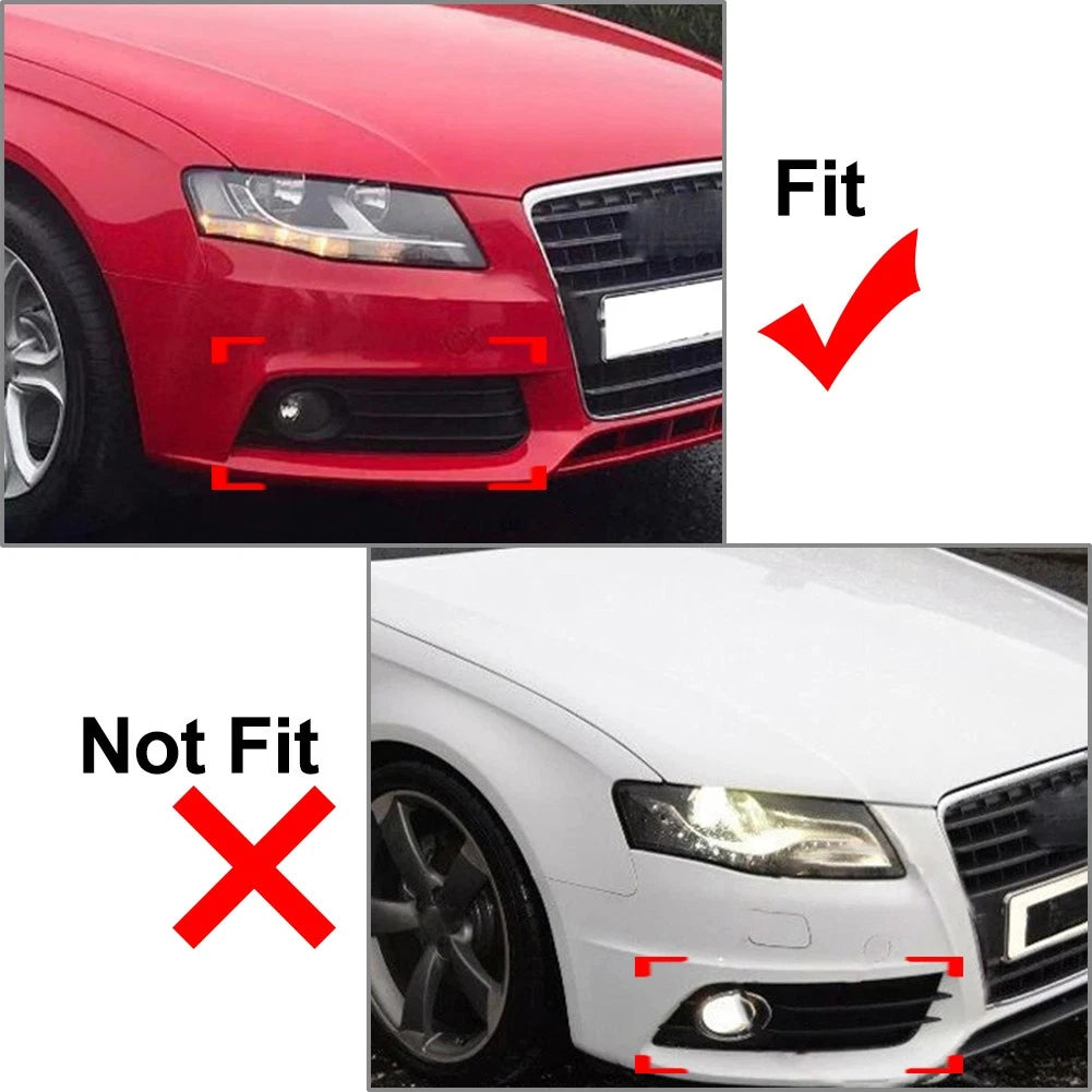Front Fog Light Honeycomb Grille Cover for Audi A4 B8 (2009-2012) Black