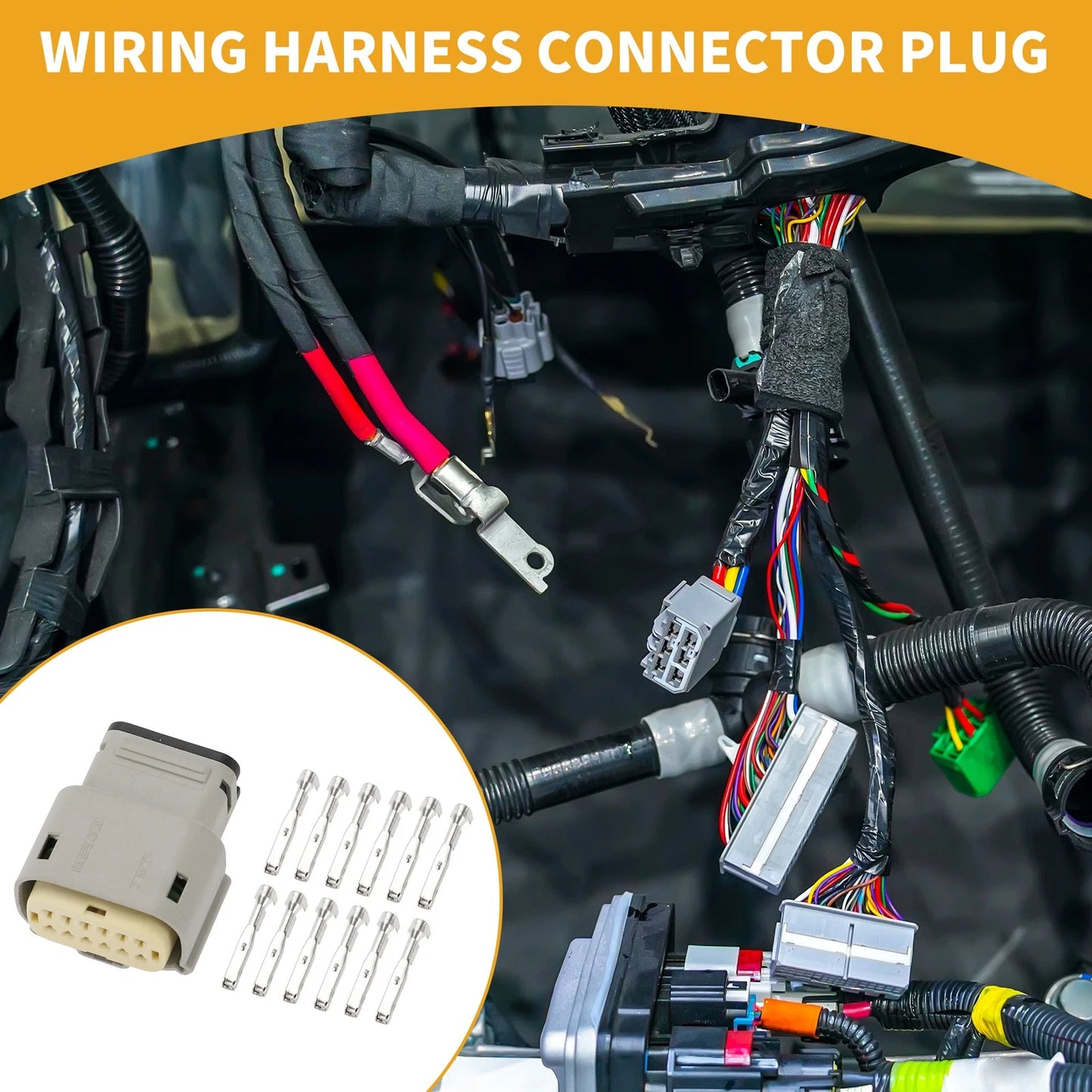12 Pin Wiring Harness Connector Plug Plastic for Harley Davidson