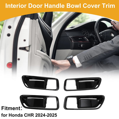 Interior Door Handle Bowl Cover Trim for Honda CHR (2024-2025) Gloss Black